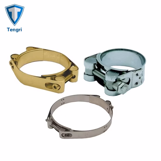 Collier de serrage robuste à double boulon en acier au carbone